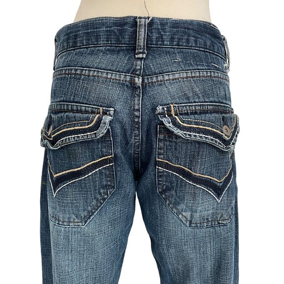 Southpole Baggy Fit Distressed Jeans 90s Y2K Vintage 30x30 Embroidered Edgy - Picture 9 of 15